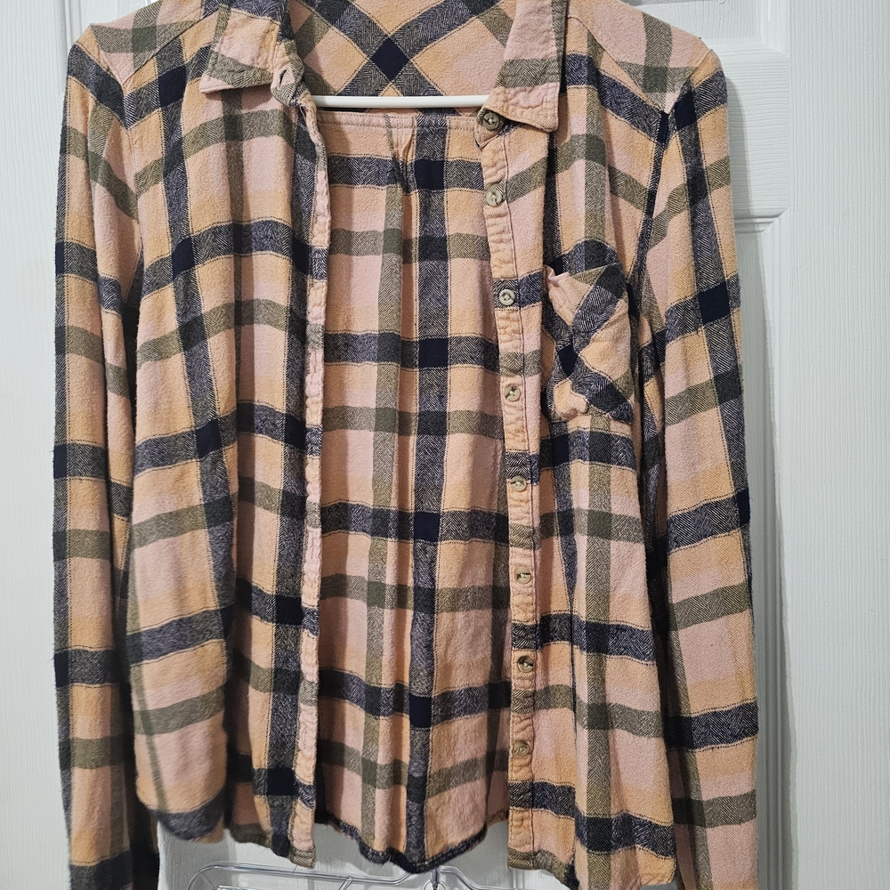 Mudd Blue and Cream Plaid Shirt